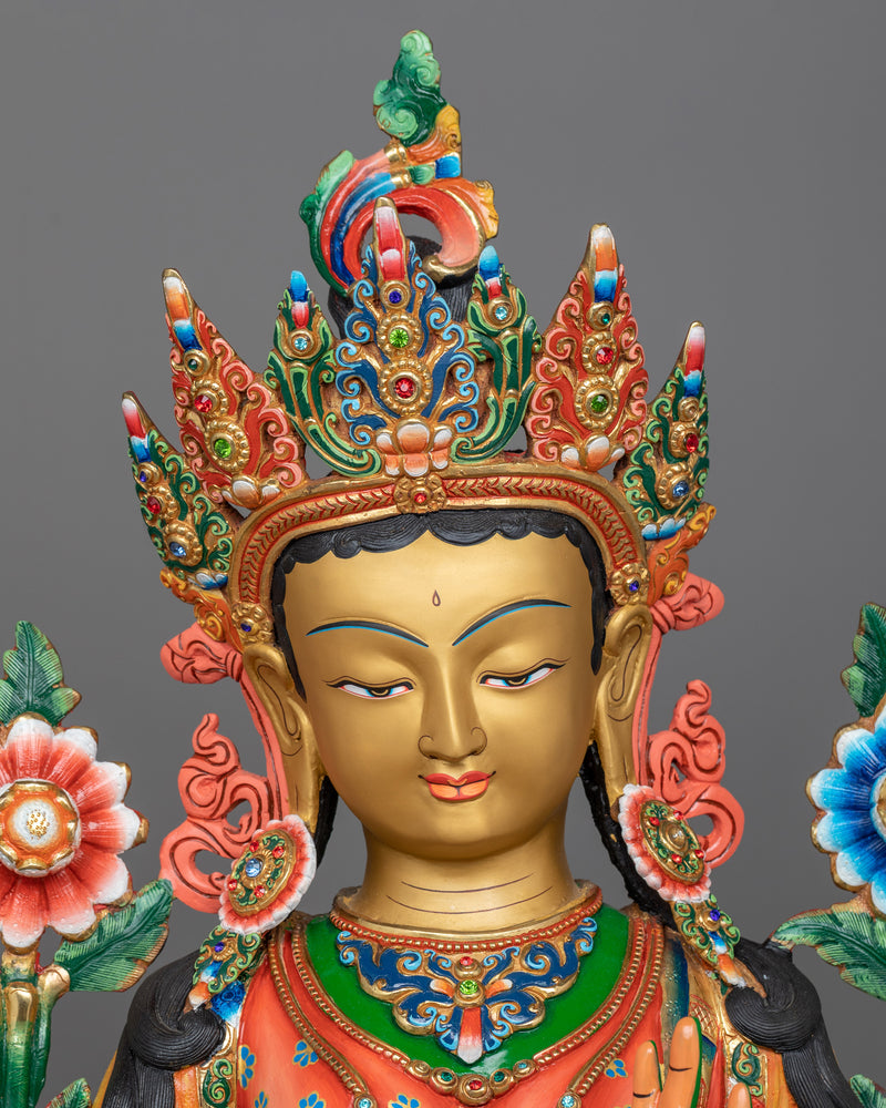 green-tara-painted statue 