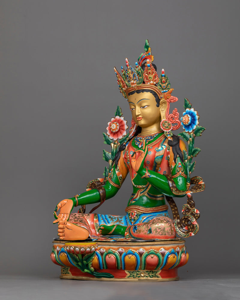 green-tara-painted statue 