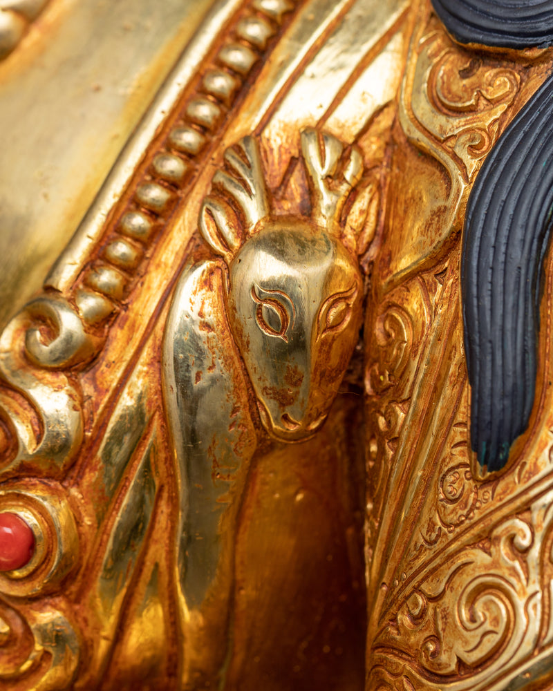 Chenrezig Gilt Copper Statue | Compassion in 24K Gold Splendor