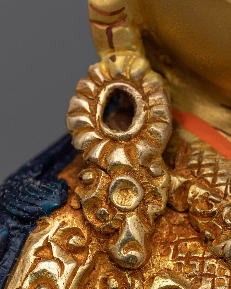 Guru Rinpoche Gold Gilded Statue | A Spiritual Beacon in 24K Gold