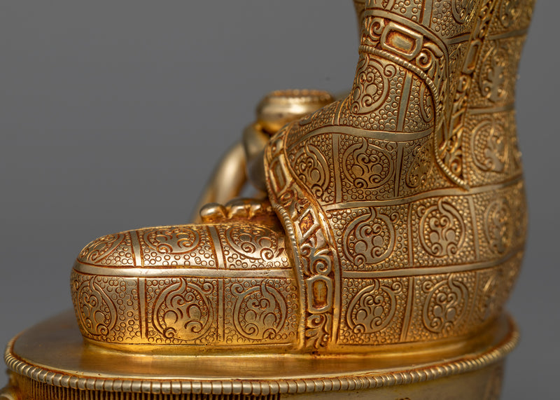 Shakyamuni Buddha Golden Sculpture | A Radiant Icon in 24K Gold