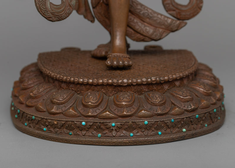 White Tara (Sita Tara) Statue | Oxidized Copper Symbol of Compassion and Longevity