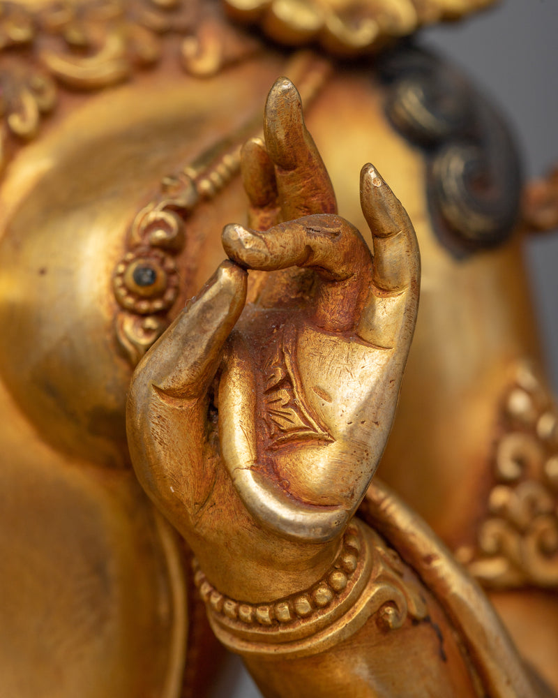 Arya Green Tara Sculpture | A Resplendent Vision in 24K Gold