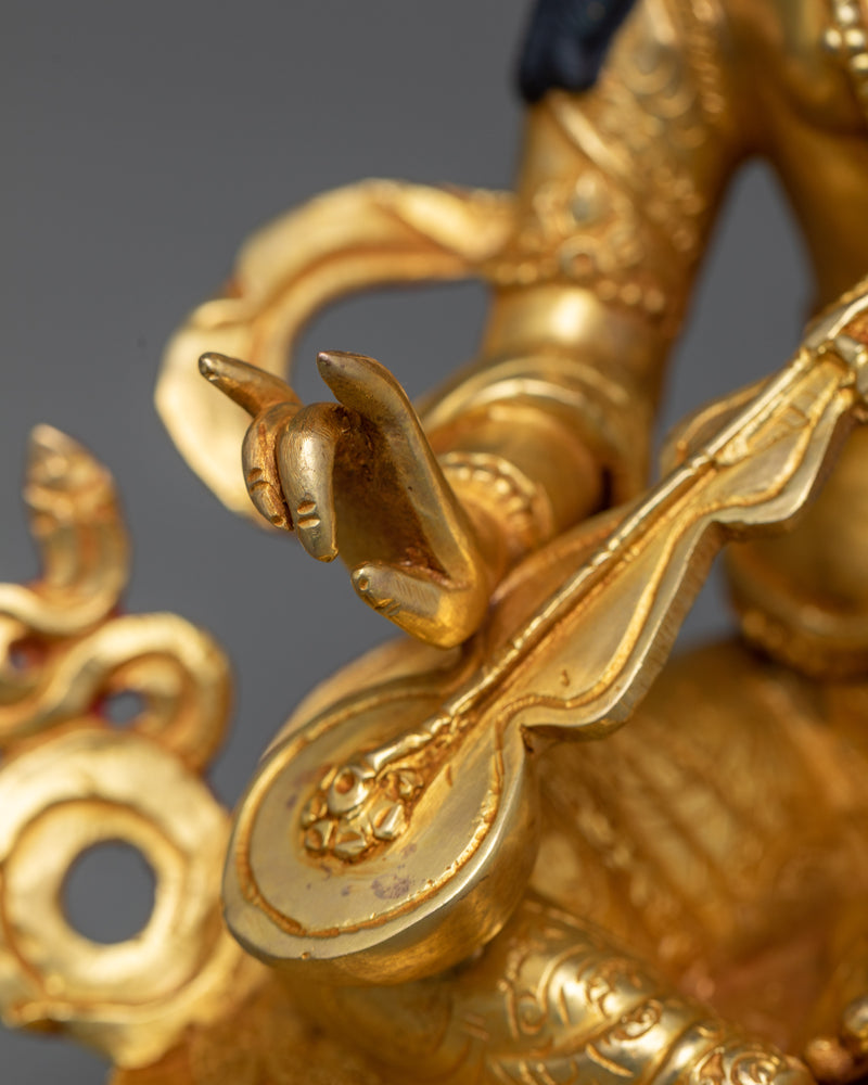 Saraswati Ma Statue | A Golden Homage to the Goddess of Knowledge