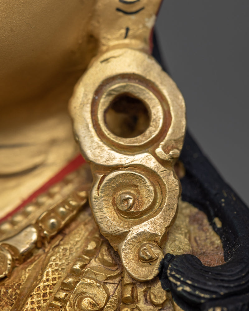 Padmakara "padmasambhava" Statue | A Gilded Representation of the Lotus-Born Master