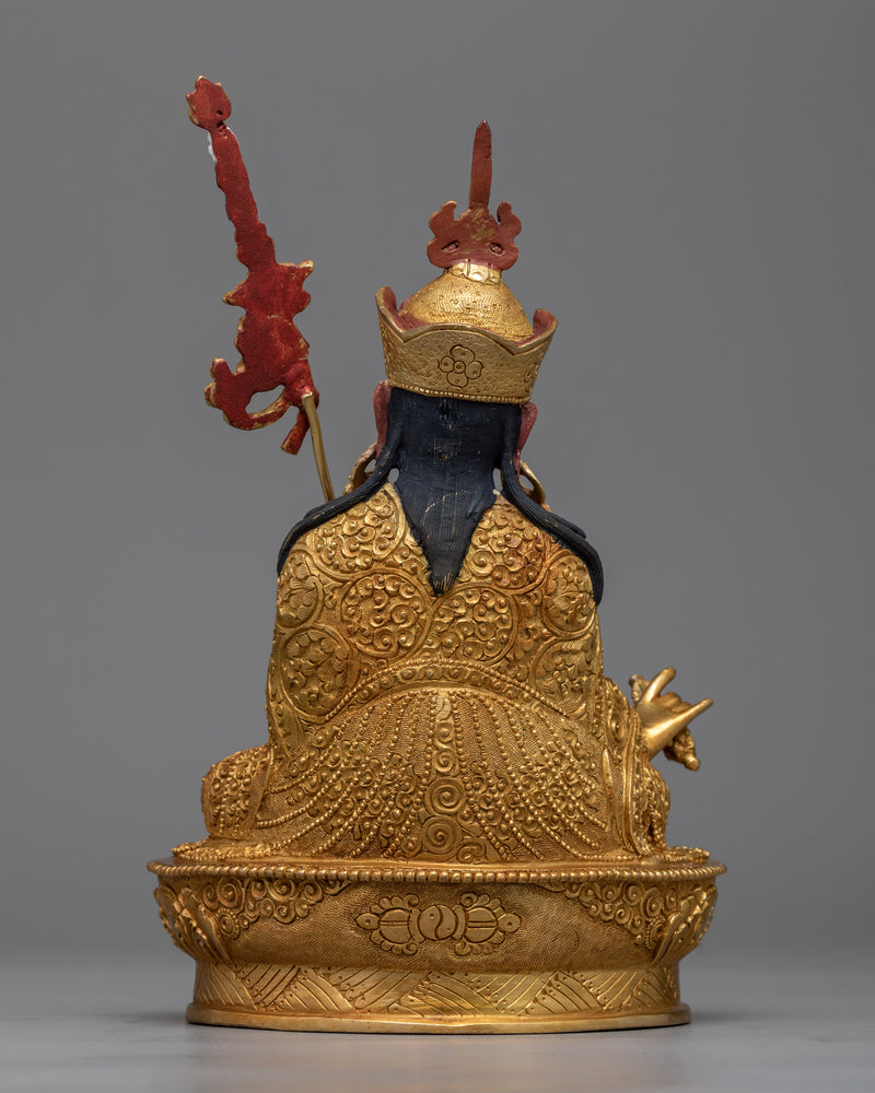 Padmakara "padmasambhava" Statue | A Gilded Representation of the Lotus-Born Master