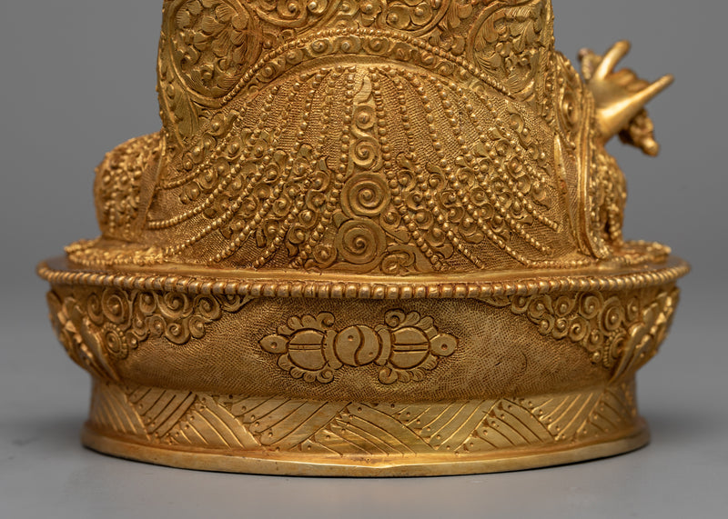 Padmakara "padmasambhava" Statue | A Gilded Representation of the Lotus-Born Master