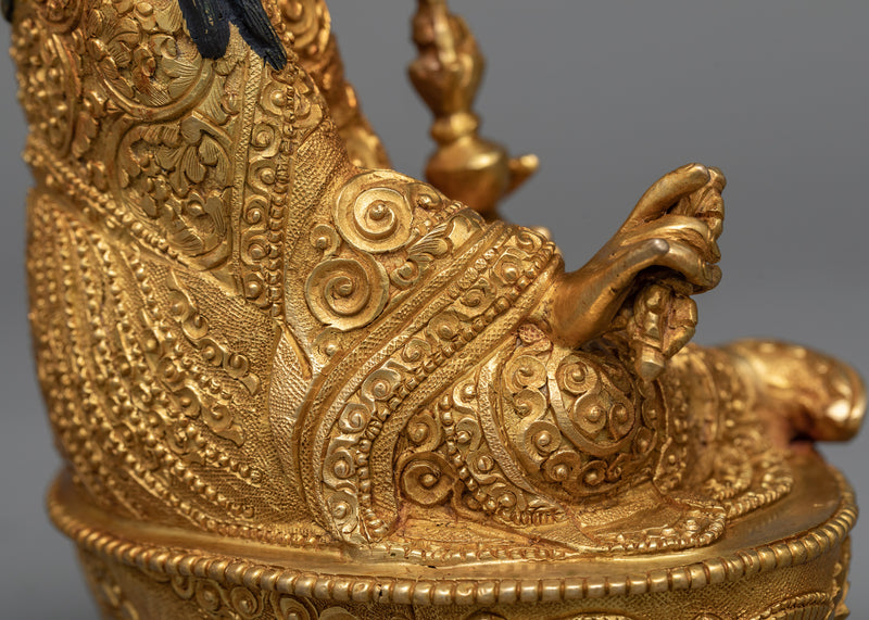 Padmakara "padmasambhava" Statue | A Gilded Representation of the Lotus-Born Master