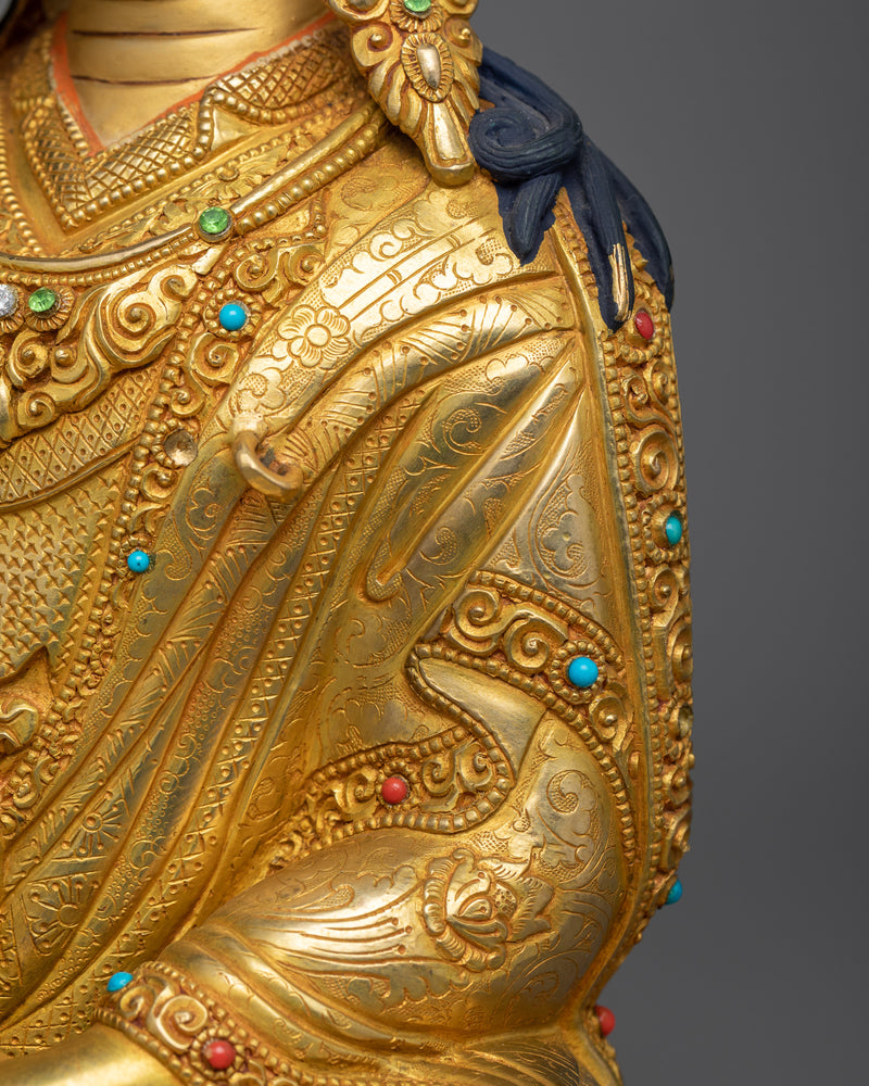 Padmakara "Guru Rinpoche" Statue | A Splendid Portrayal in 24K Gold