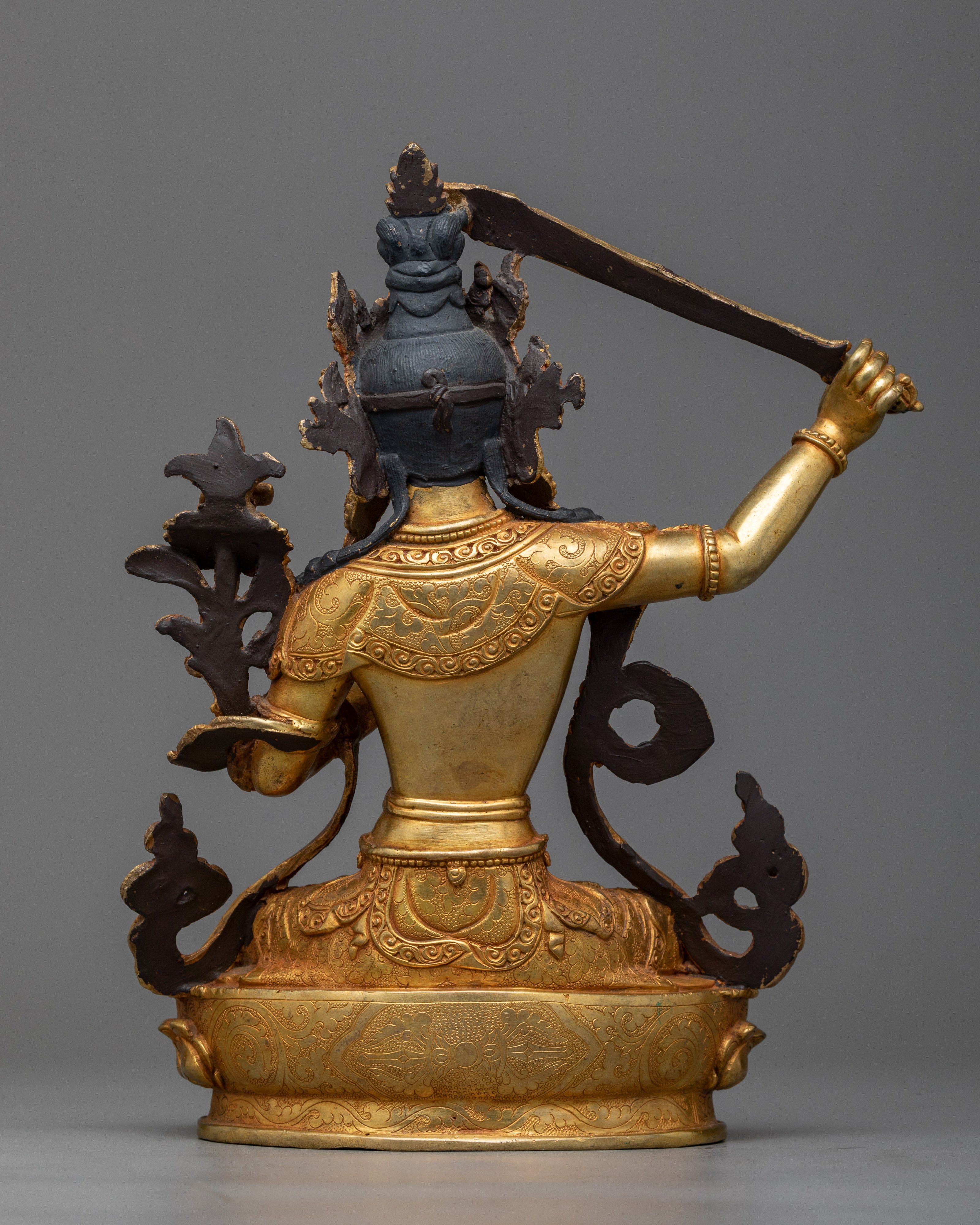 Manjushri Wisdom Deity Statue | A Golden Beacon of Insight
