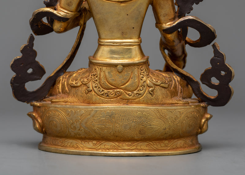 Tara with Seven Eyes Statue | A Symbol of Omniscient Compassion in 24K Gold