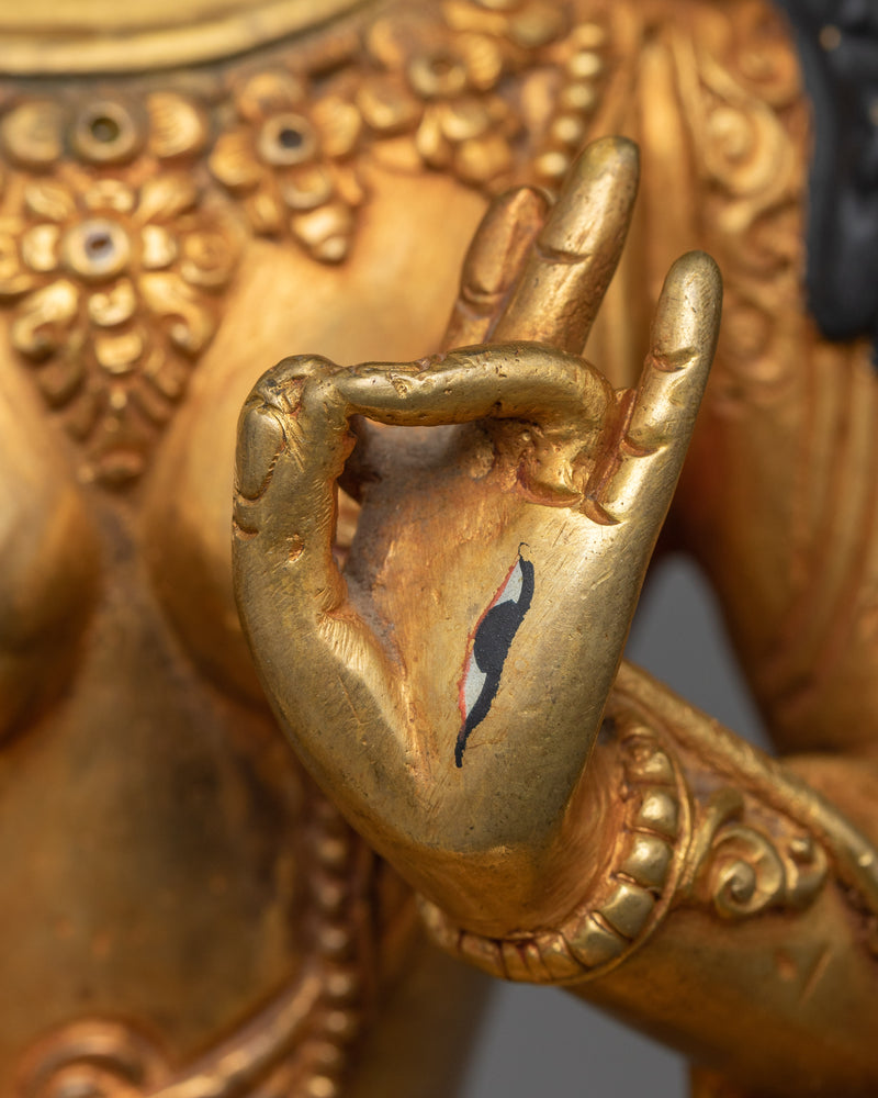 Tara with Seven Eyes Statue | A Symbol of Omniscient Compassion in 24K Gold