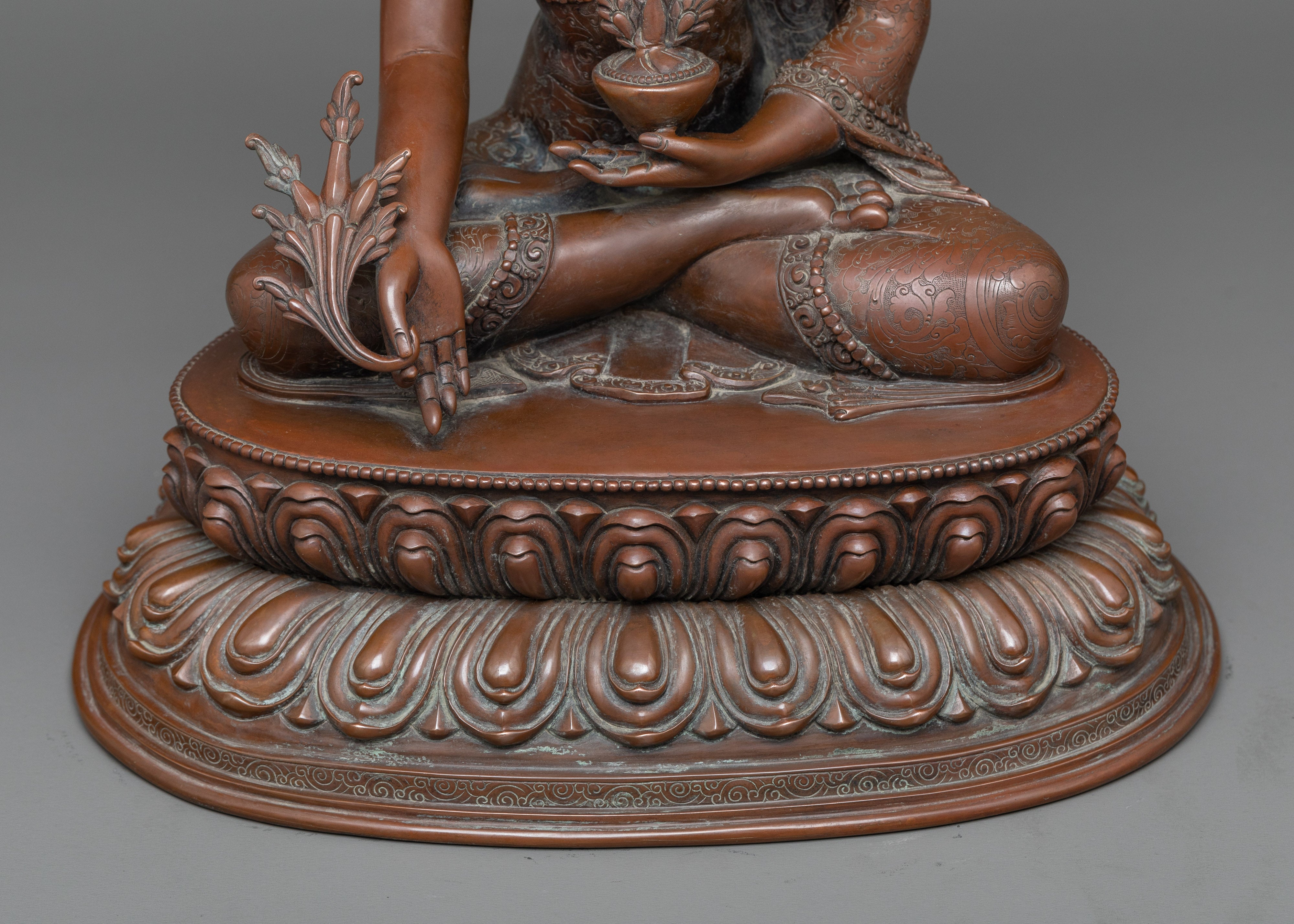 Medicine Budda Sculpture | An Oxidized Copper Beacon of Healing