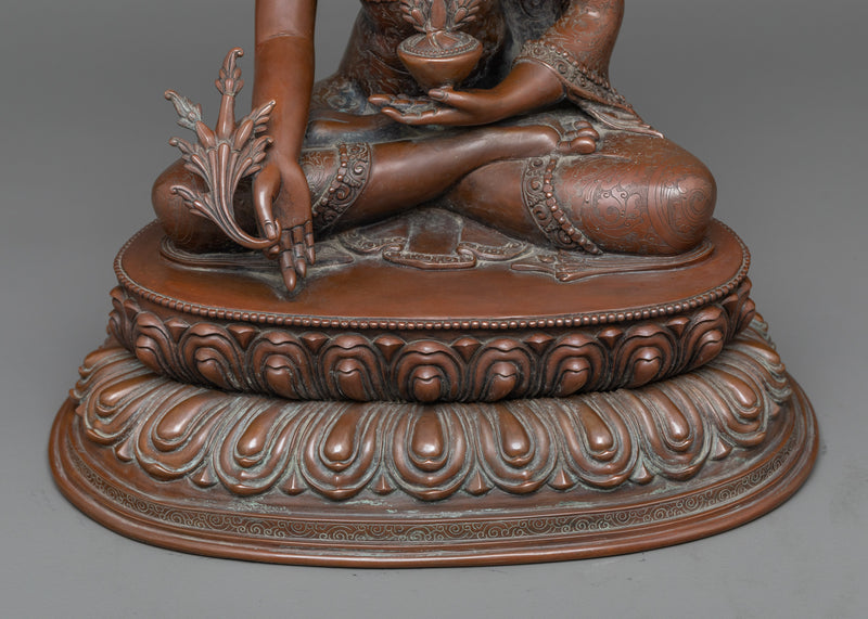 Medicine Budda Sculpture | An Oxidized Copper Beacon of Healing
