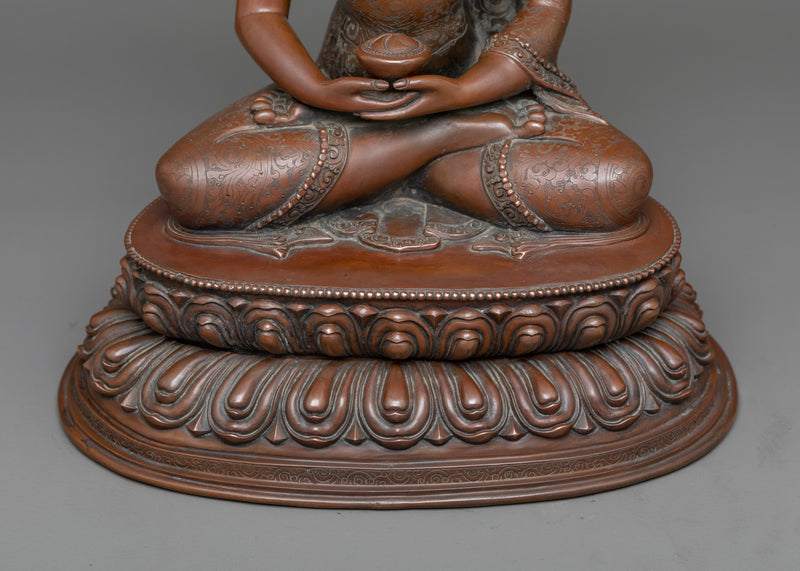 Amithaba Buddha Statue | A Profound Oxidized Copper Representation of Infinite Light