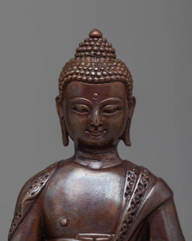 Machine-Made Three-Buddha Set | Triad of Enlightenment in Oxidized Copper