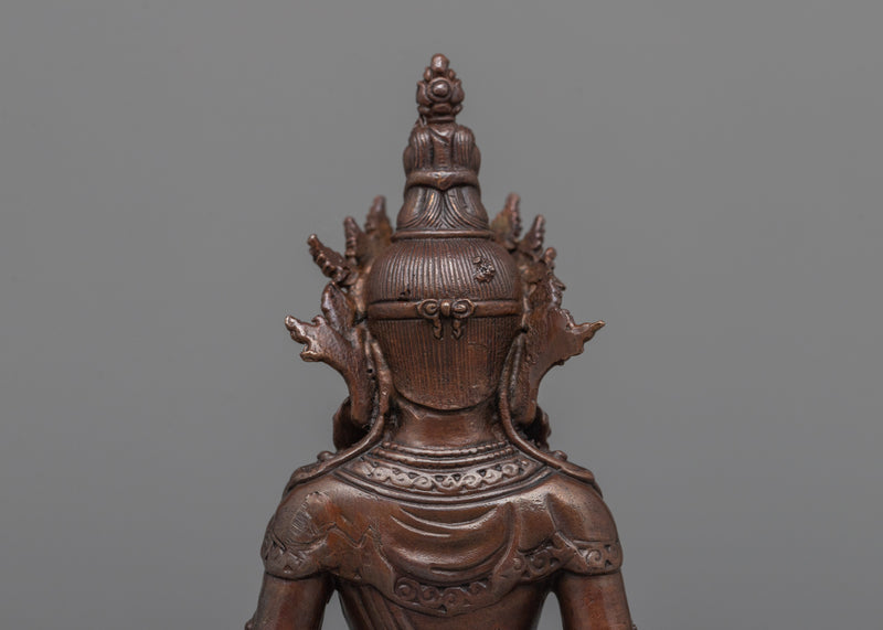 Machine-Made Amitayus Statue - A Compact Symbol of Longevity and Vitality
