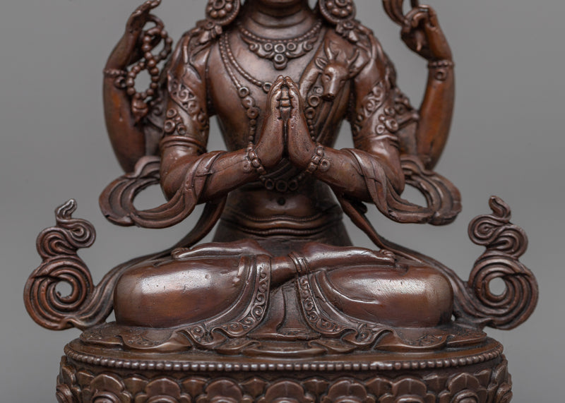 Machine-Made Bodhisattva Set | A Collection of Oxidized Copper Icons of Enlightenment