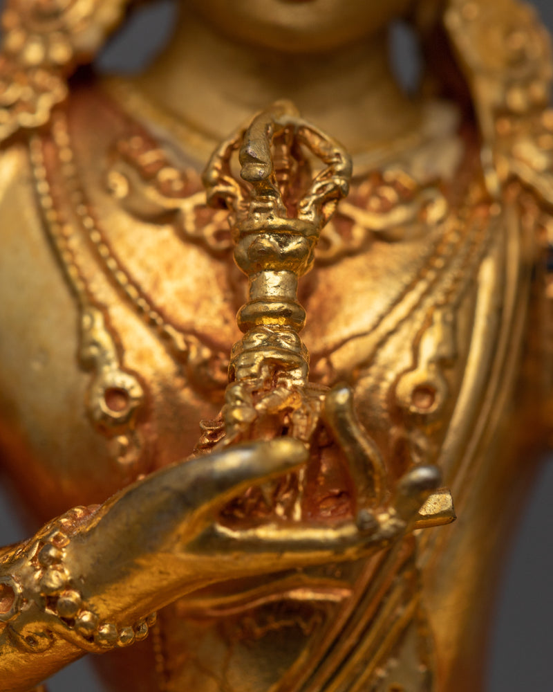 Electroplated Vajrasattva Statue | A 24K Gold Reflection of Purification and Wisdom