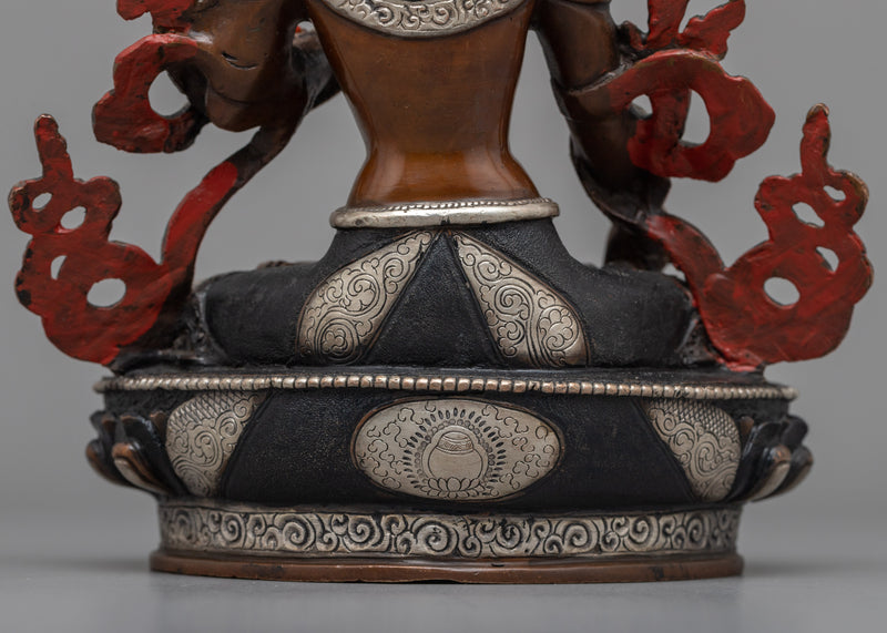 Graceful White Tara Statue | Lustrous Silver Plated Elegance