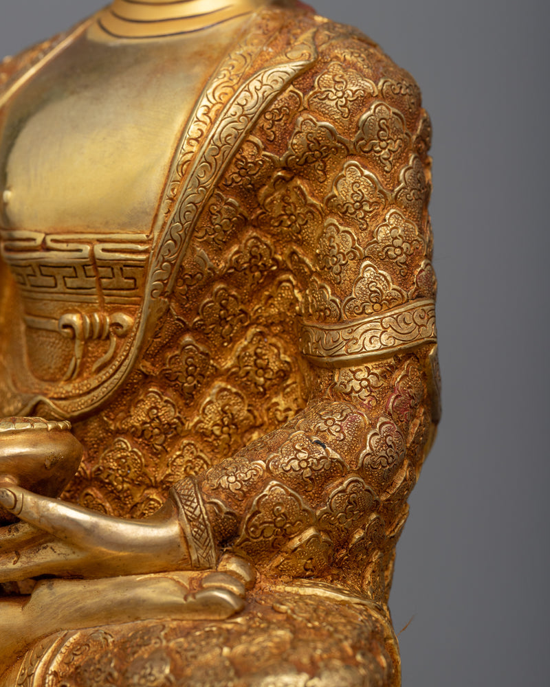 Beautiful Carved Amitabha Buddha Statue | 24K Gold Gilded Elegance