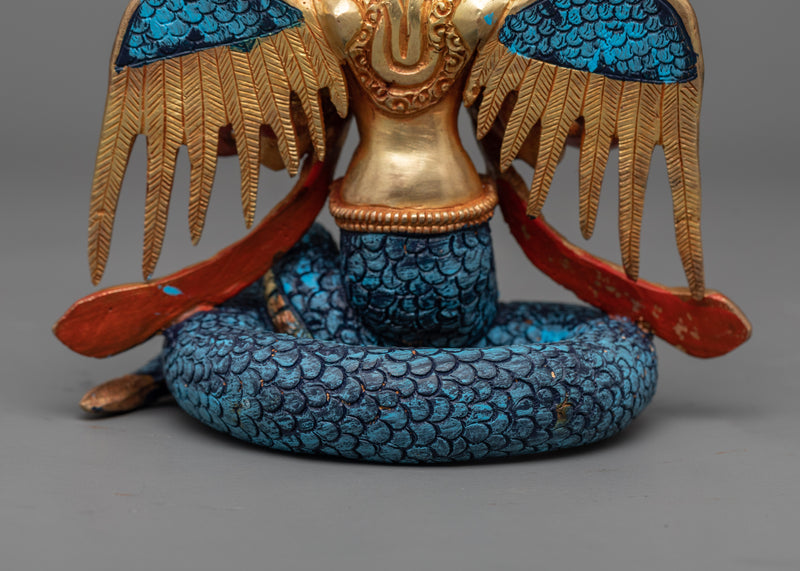 Naga Kanya Beautiful Statue | Gold Gilded Symbol of Serpentine Grace