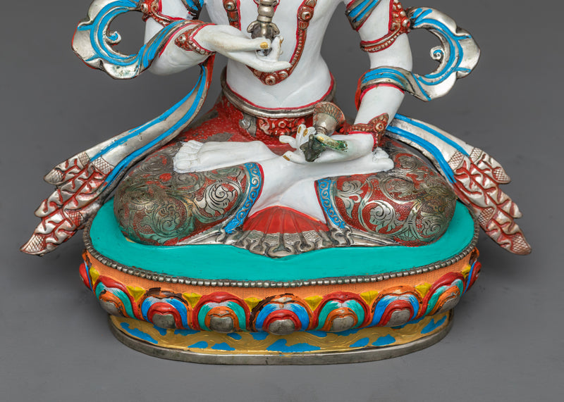 White Vajrasattva Statue | Symbol of Purity | Vajrayana Buddhism Deity