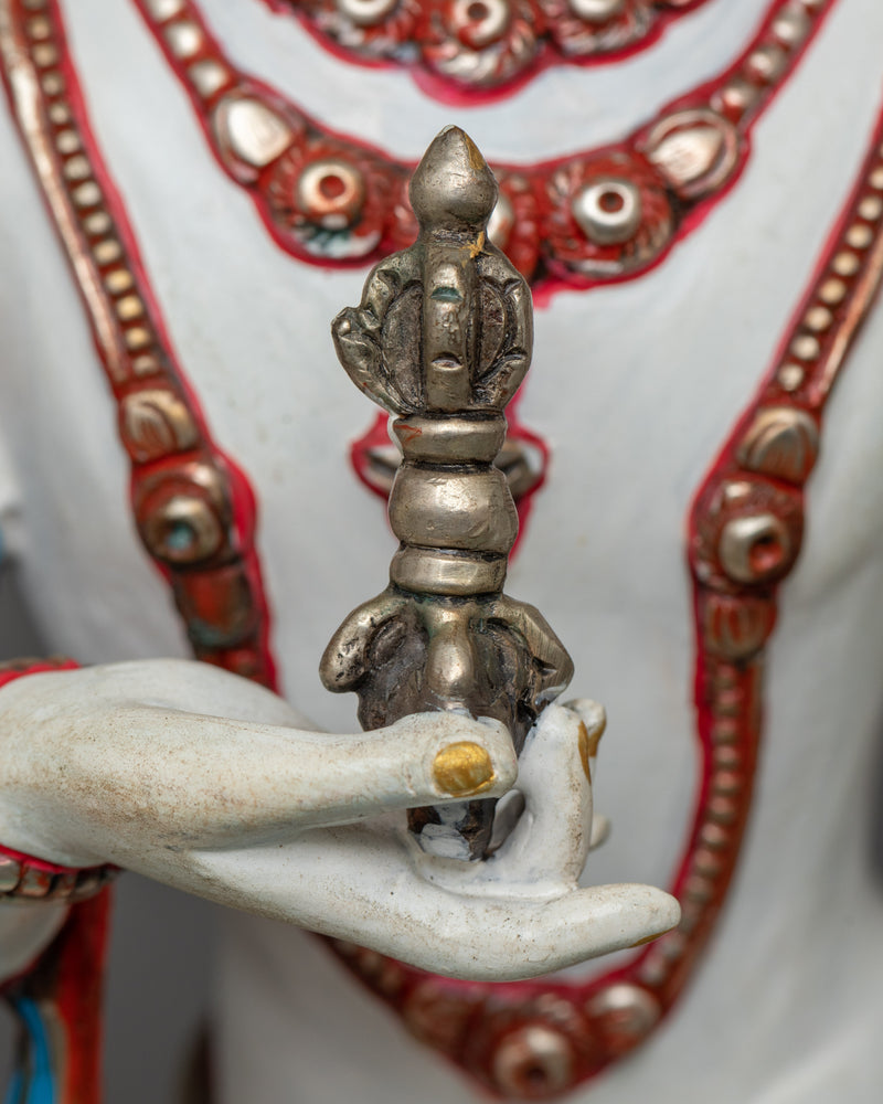 White Vajrasattva Statue | Symbol of Purity | Vajrayana Buddhism Deity