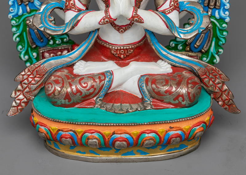 White Chenrezig Sculpture | Embodiment of Compassion | Himalayan Art