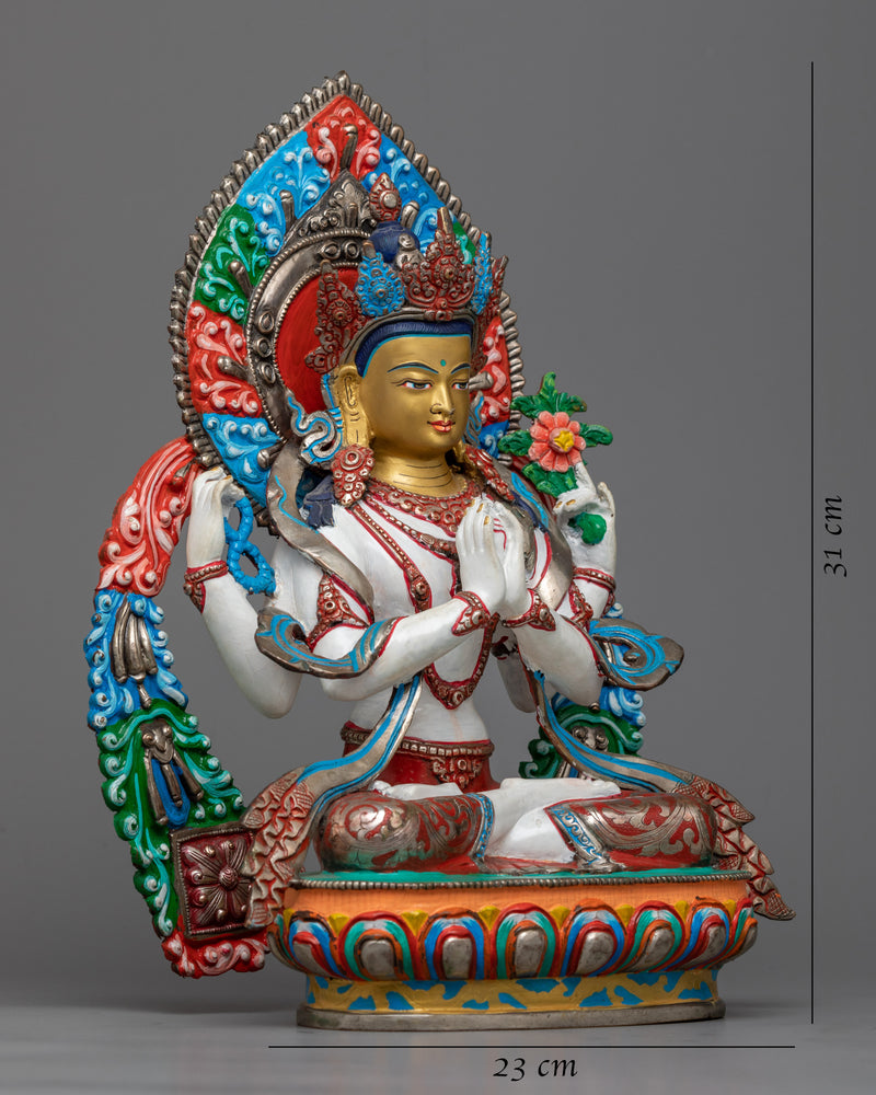 white chenrezig-sculpture