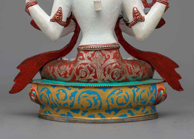 White Chenrezig Sculpture | Embodiment of Compassion | Himalayan Art