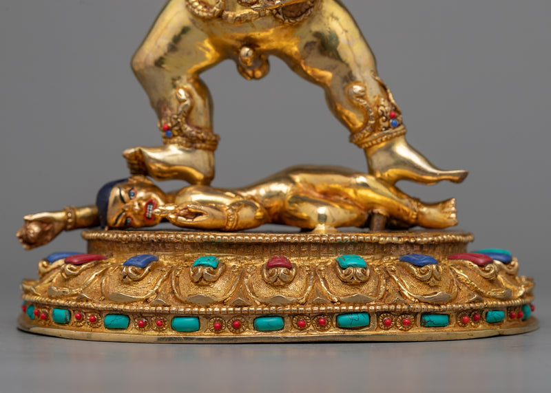 Black Jambala Wealth Deity Statue | 24K Gold Gilded Excellence
