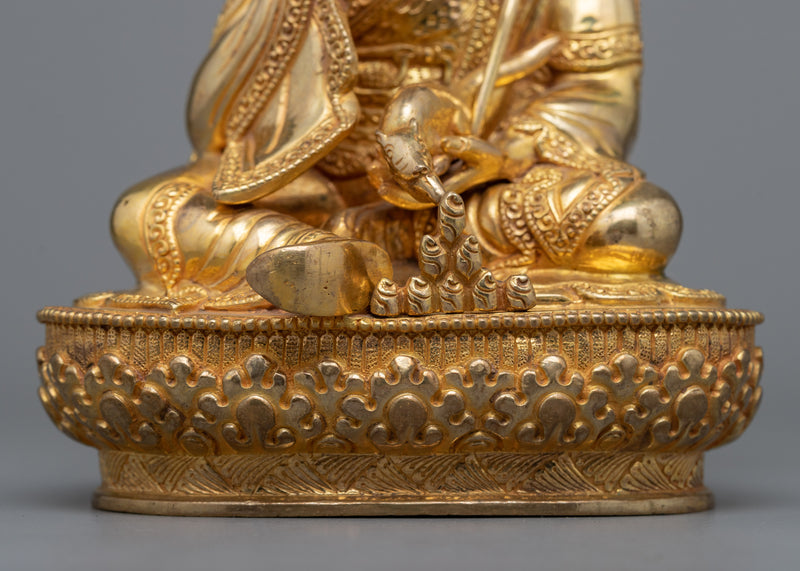 Guru Orgyen Norla Sculpture | 24K Gold Gilded Copper Vision