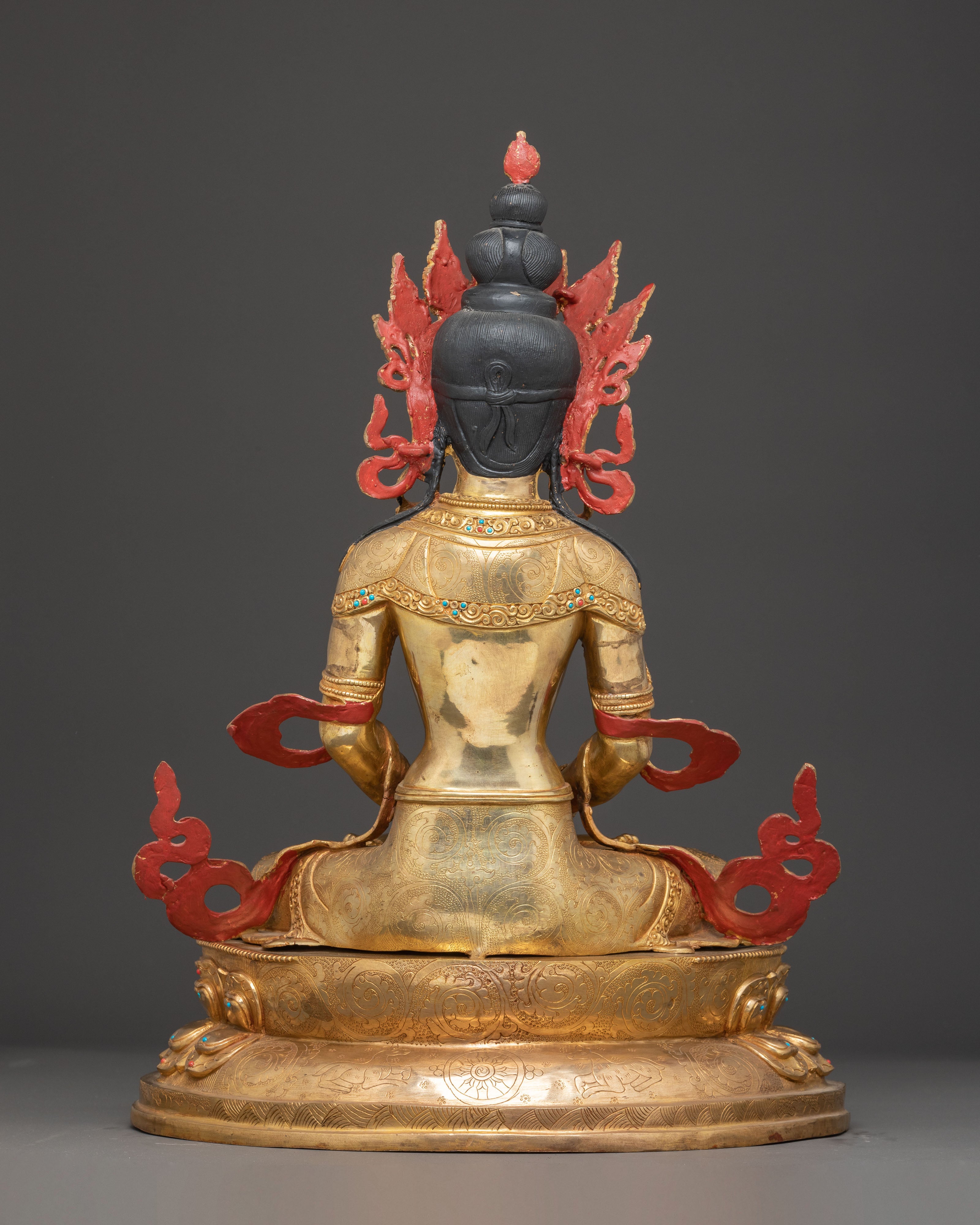 Handcrafted Sculpture of Longevity Buddha Amitayus | Buddhist Altar Decor
