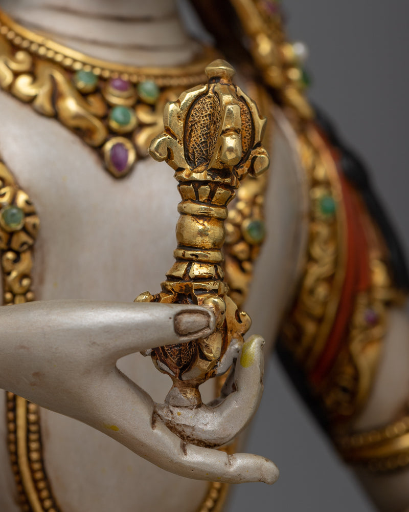 Vajrasattva Sacred Sculpture | 24K Gold Gilded Symbol of Purity