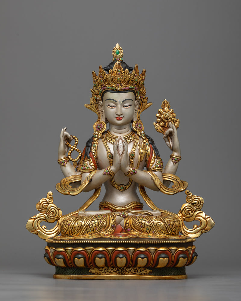 Six Bodhisattva Set | Exquisite 24K Gold Gilded Assembly | Colorful Sculpture