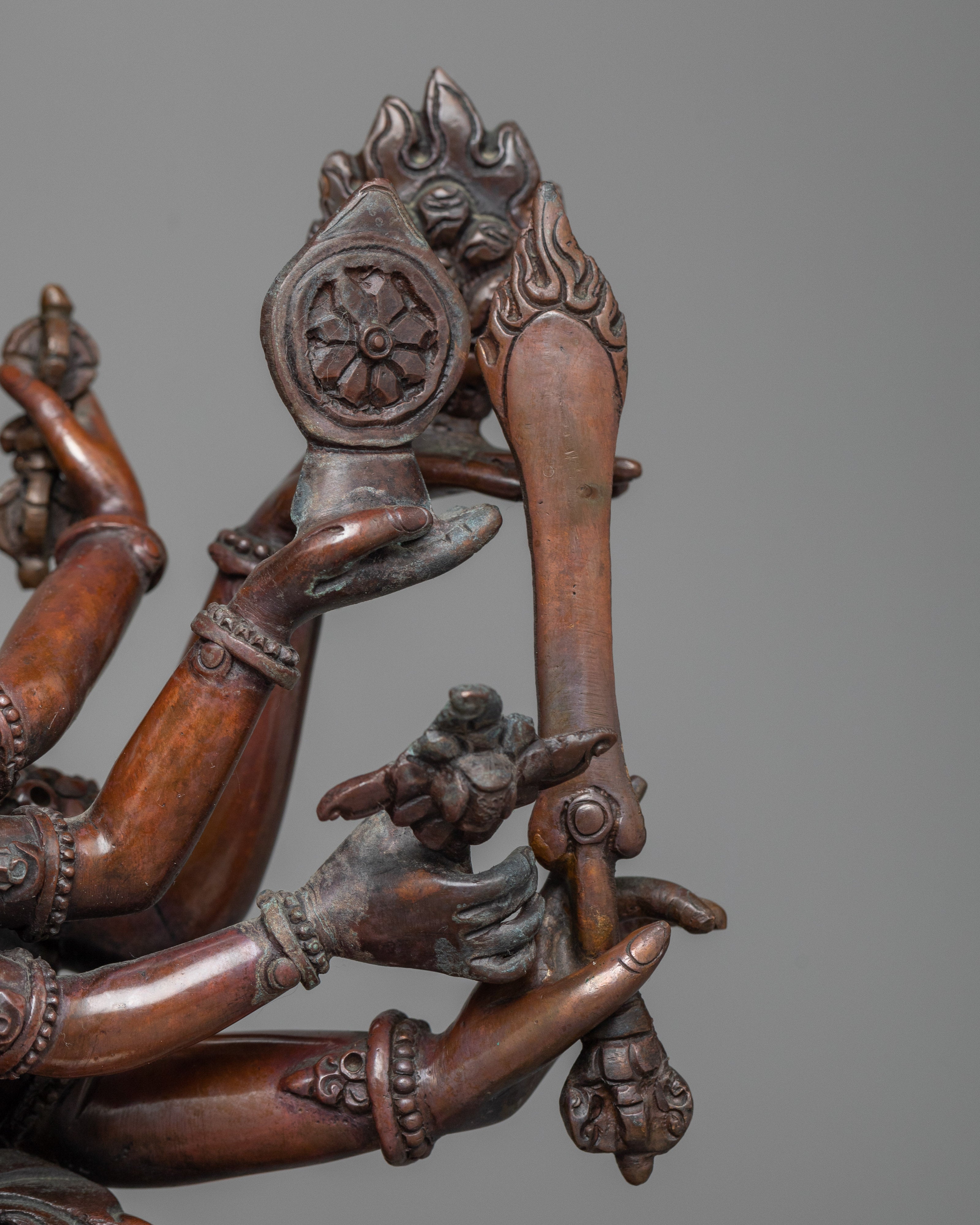 Guhyasamaja Akshobhyavajra Statue | Oxidized Copper Symbol of Tantric Mastery