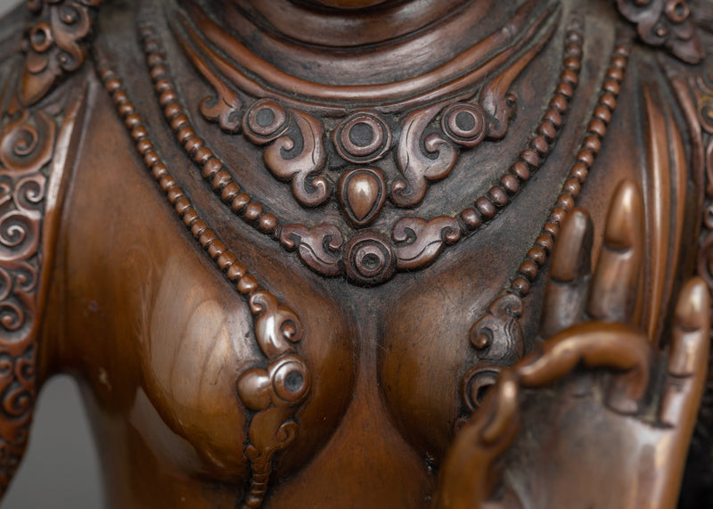 Ma Green Tara Copper Statue | Oxidized Copper Symbol of Active Benevolence