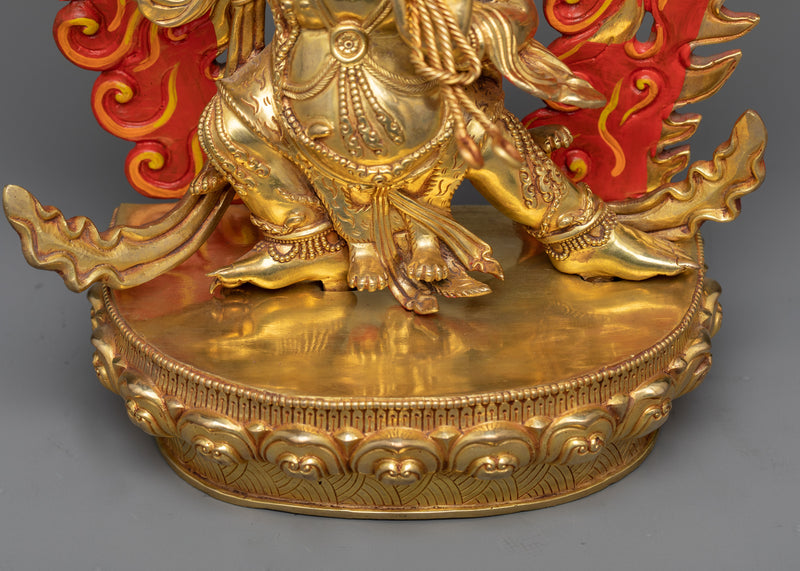 Vajrapani Gilt Statue | 24K Gold Gilded Protector of the Dharma