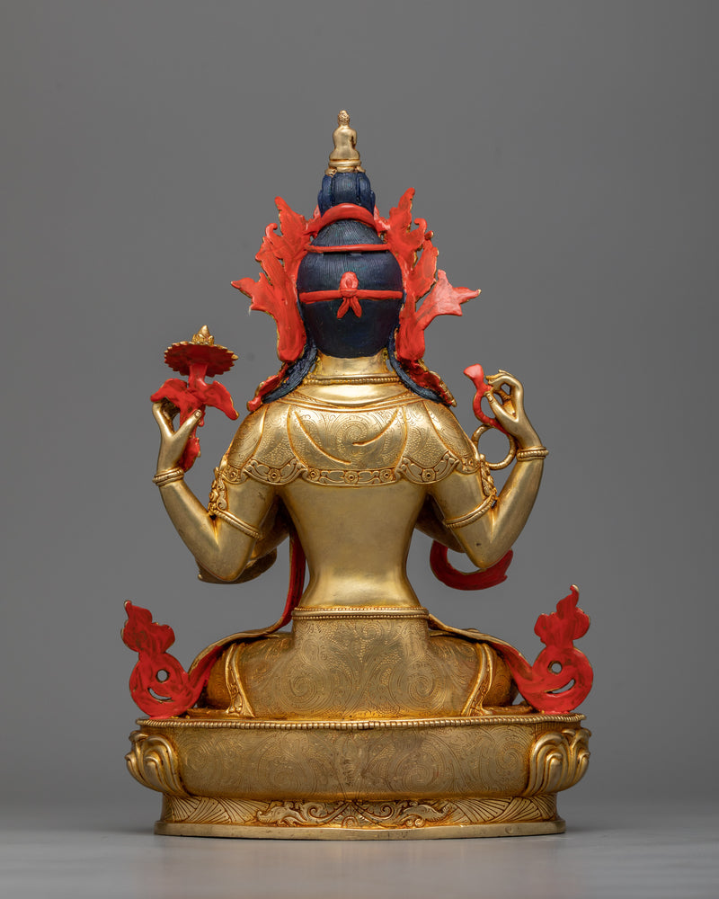 Chenrezig Bodhisattva Statue | 24K Gold Gilded Compassion in Art