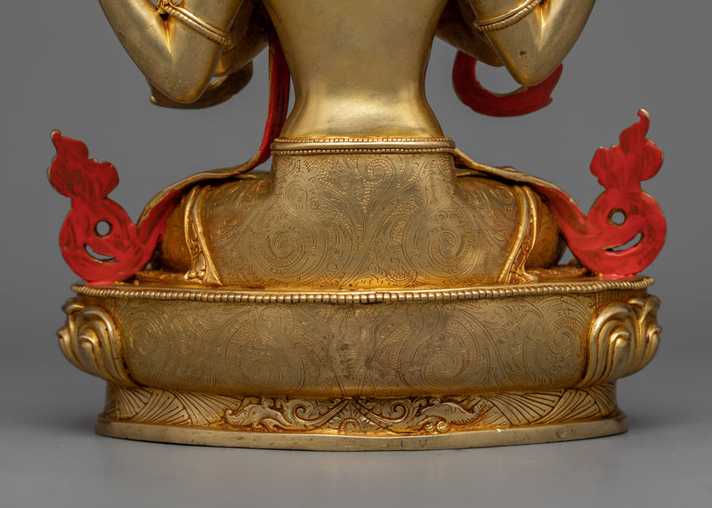 Chenrezig Bodhisattva Statue | 24K Gold Gilded Compassion in Art