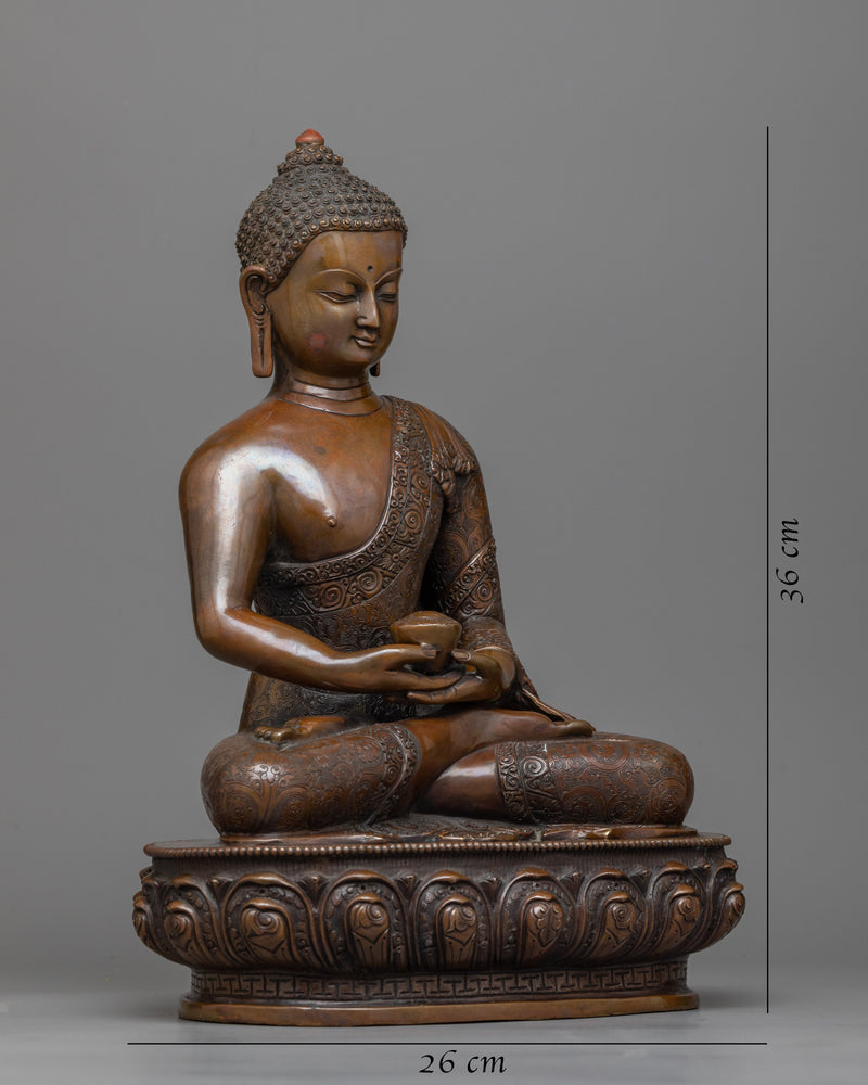 amitabha-buddha-chocolate oxidized sculpture