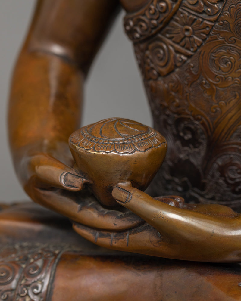 Amitabha Buddha Statue | Chocolate Oxidized Copper Essence of Serenity