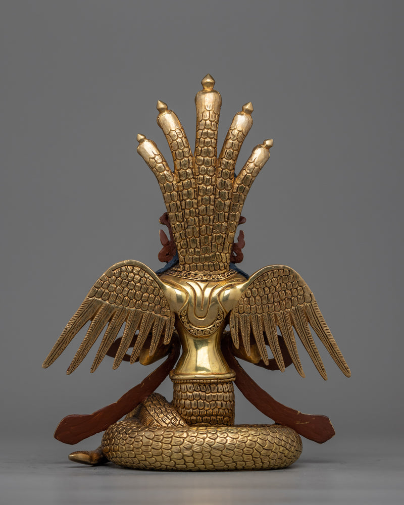 Naga Kanya Copper Statue | Triple Layered 24K Gold Gilded Serpentine Deity