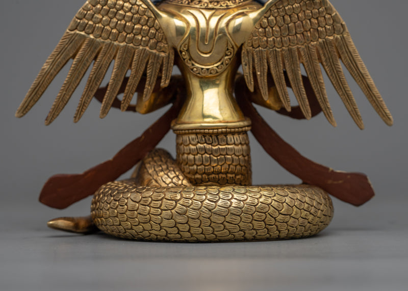 Naga Kanya Copper Statue | Triple Layered 24K Gold Gilded Serpentine Deity