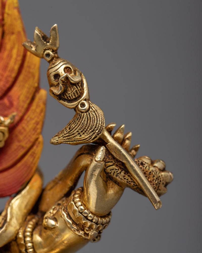 Six-Armed Mahakala Copper Statue | 24K Gold Gilded Protector Deity