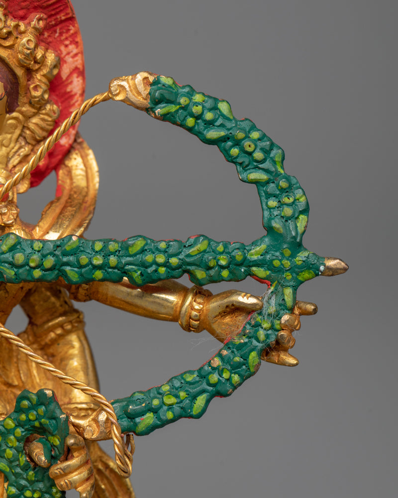 Kurukulla Copper Sculpture | 24K Gold Gilded Goddess of Enchantment