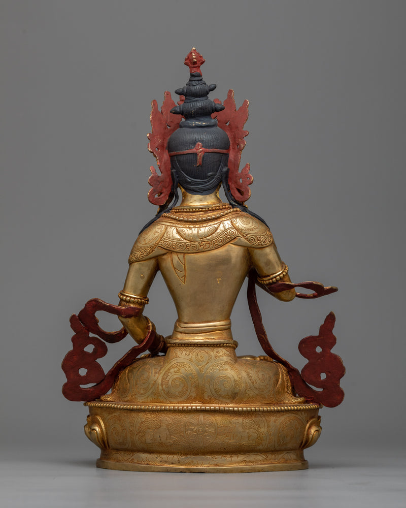 Vajrasattva Copper Sculpture | 24K Gold Gilded Icon of Purification and Wisdom