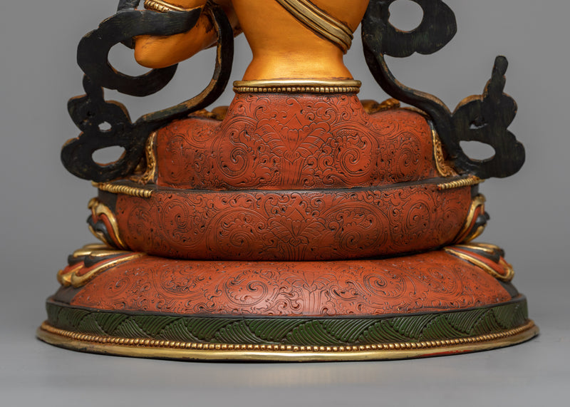 Manjushri Deva Statue | 24K Gold Gilded Embodiment of Transcendent Wisdom