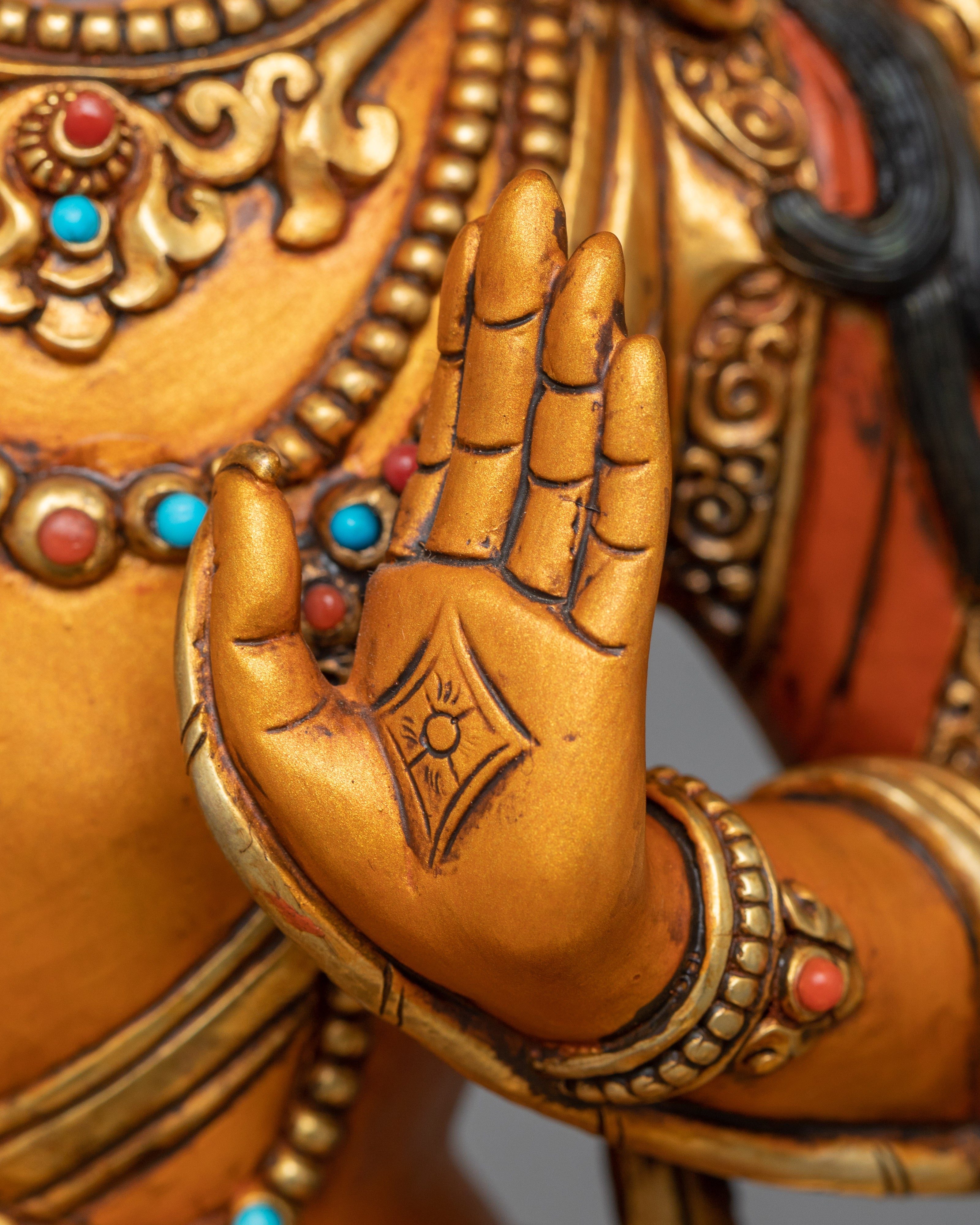 Manjushri Deva Statue | 24K Gold Gilded Embodiment of Transcendent Wisdom